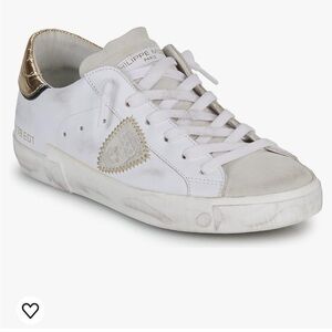 Philippe Model Womens Low Sneakers White Gold Size 7 1/2 EU 37